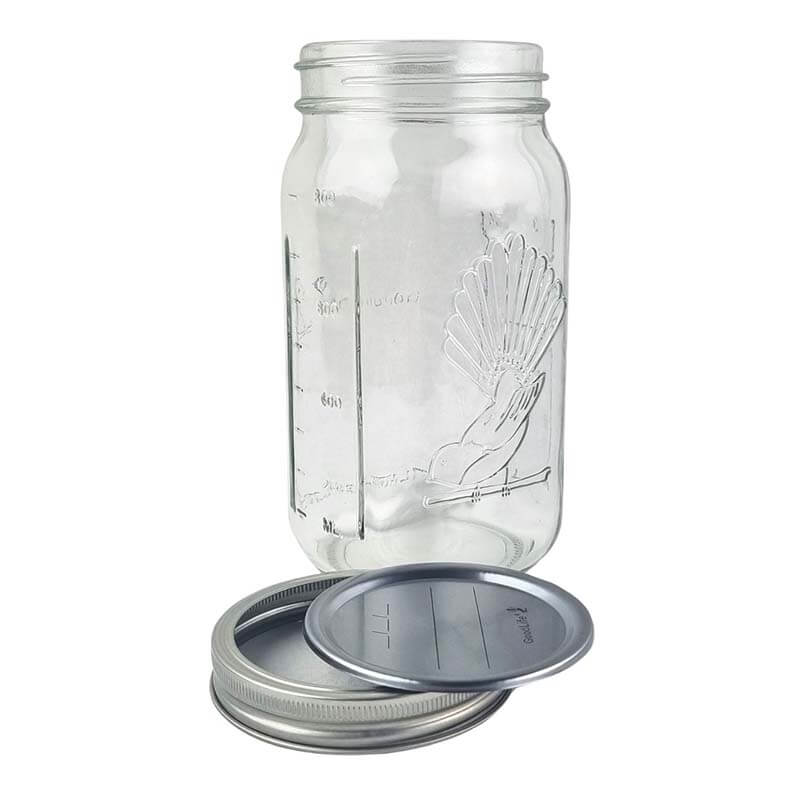 1 Ltr Preserving Jars with dome & band - sold in box lots