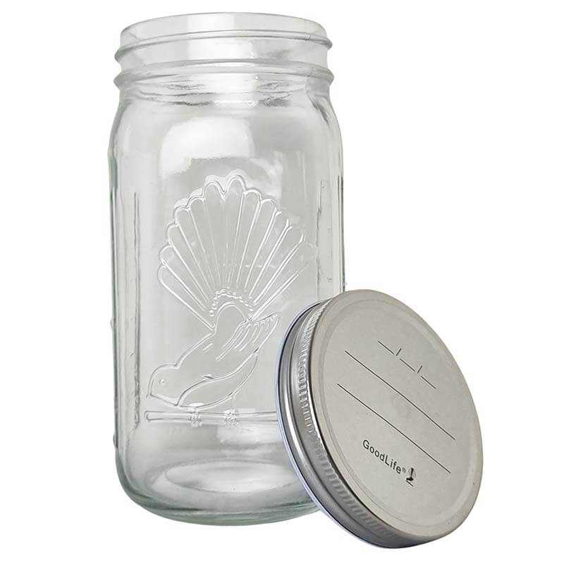 1 Litre Preserving Jars with pop top screw on lid - sold in box lots