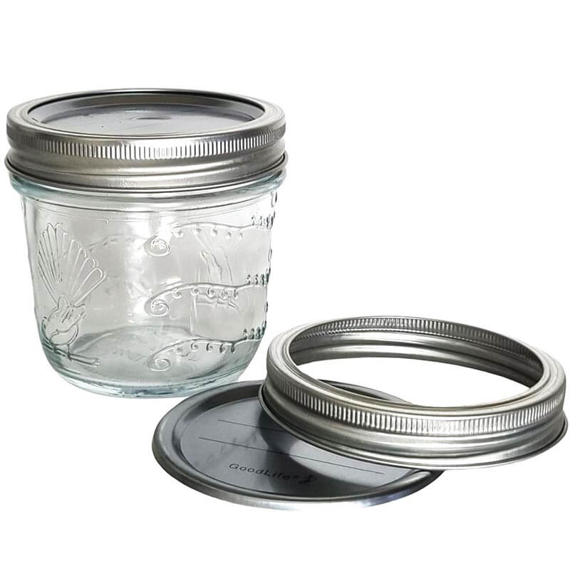 250ml Tapered Preserving Jars with dome & band - sold in box lots