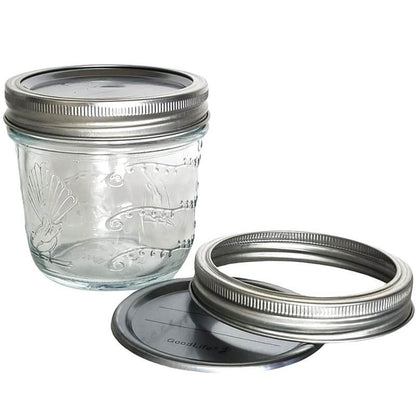 250ml Tapered Preserving Jars with dome & band - sold in box lots