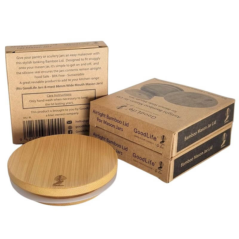 Airtight Bamboo Mason Jar Lid