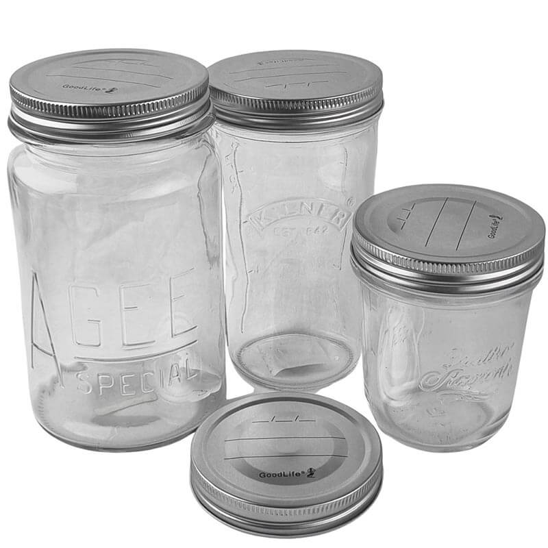 Metal Lids with Fresh Seal Button for preserving & storage 12 Pack
