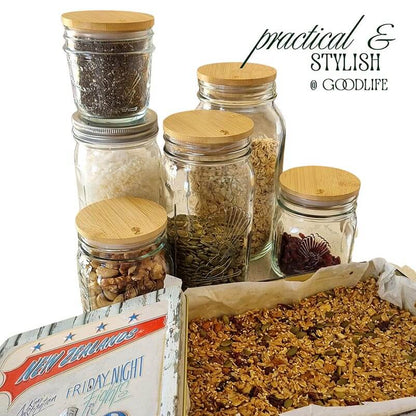 Airtight Bamboo Mason Jar Lid